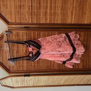 Women's night wear Pink Lacey Chemise Top New